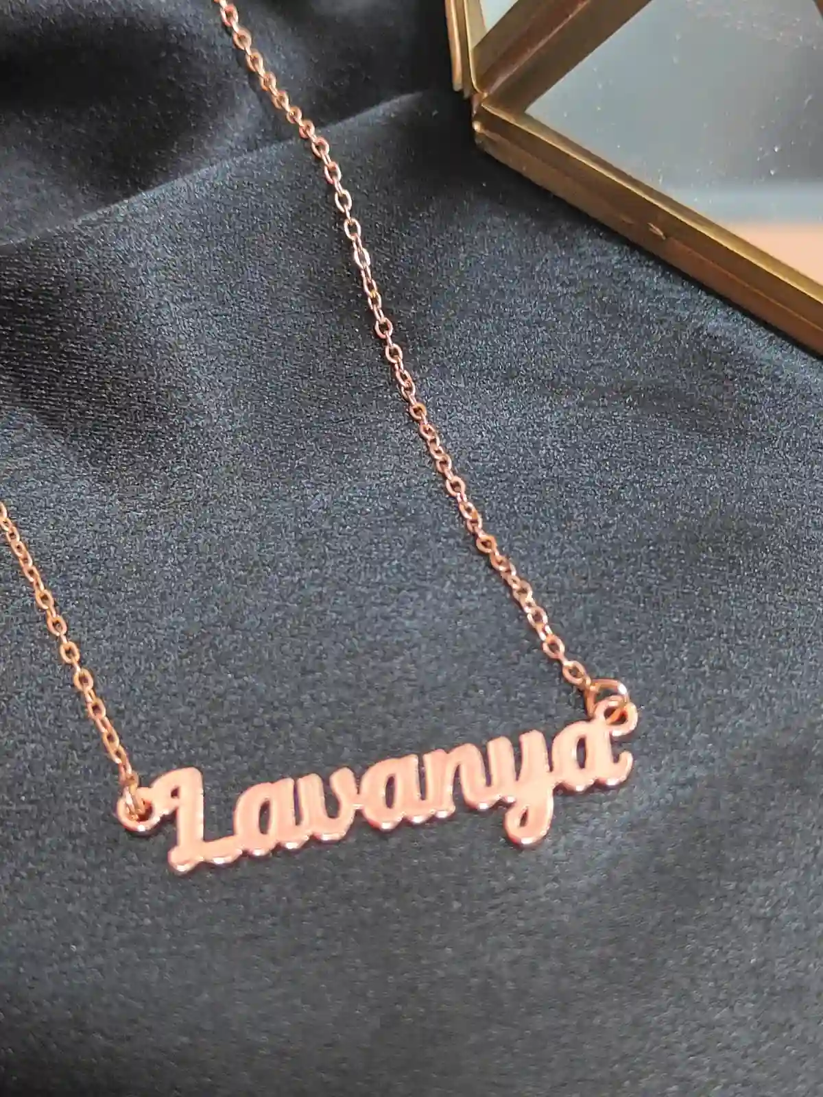 name necklace rose gold
